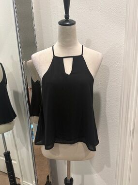 Millau Black Halter Neck Keyhole Camisole